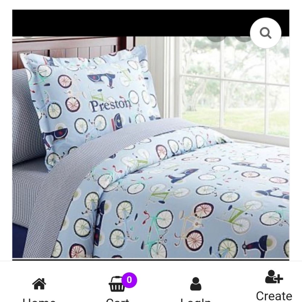 POTTERY barn Bicycle Print Duvet Cover FULL QUEEN